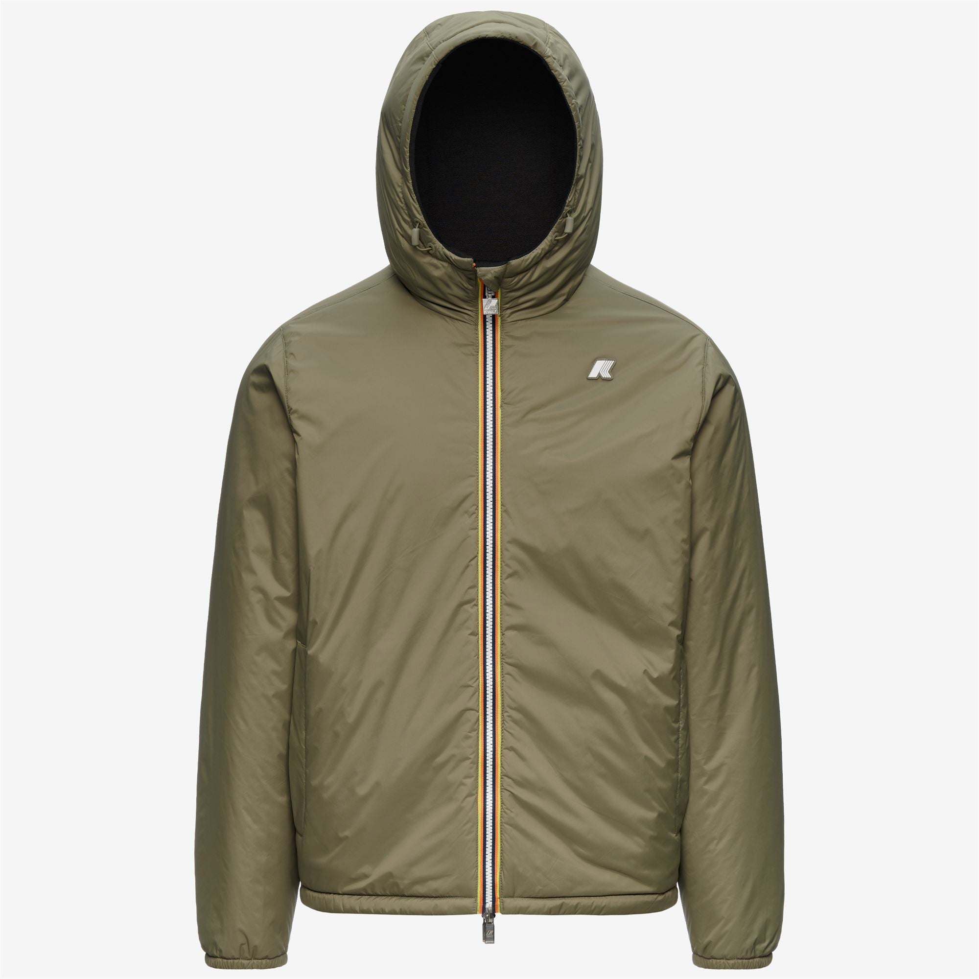 Jackets_Man_JACK SPACER NYLON DOUBLE_Short_Black Pure - Green Army - Commercial 2