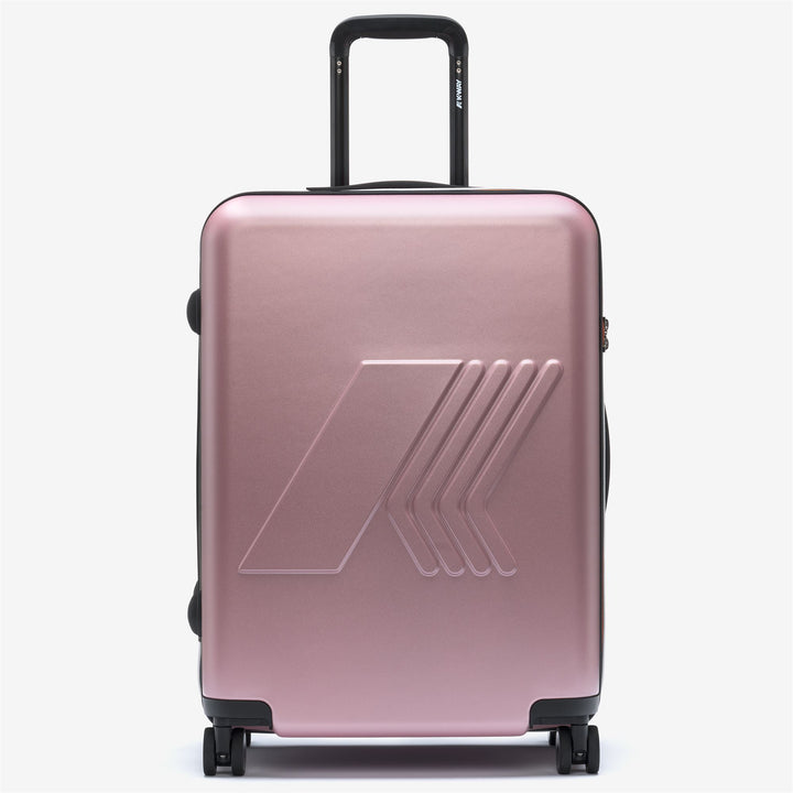 Pink unisex hardshell travel trolley suitcase with spinner wheels 1