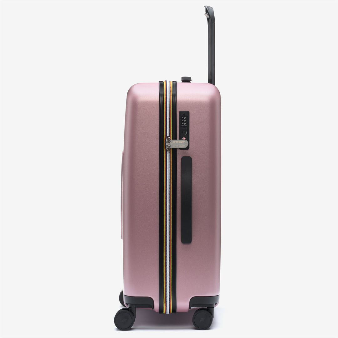 Pink unisex hardshell travel trolley suitcase with spinner wheels main