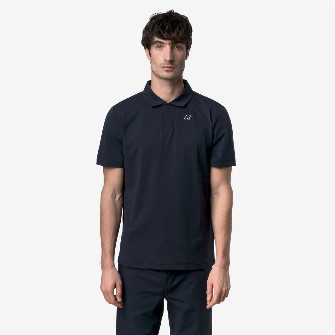 Polo de viaje unisex azul con tejido de secado rápido 01