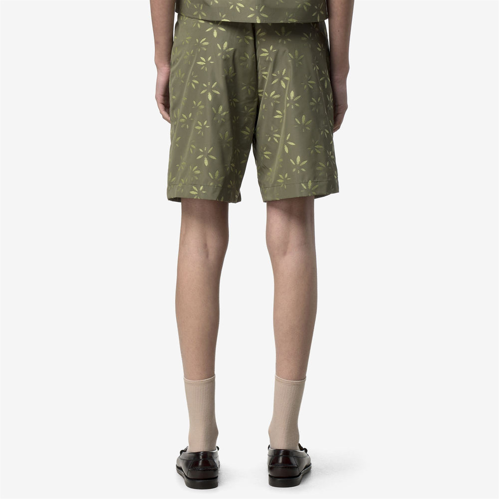 Green lime Women's Jacquard Sports Shorts with Floral Embroidery 02