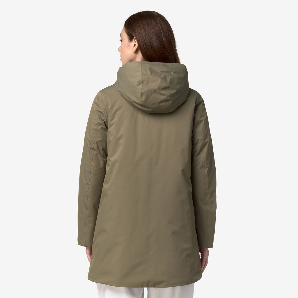 Jackets_Woman_SOPHIE TWILL SOFT BEAVER_3/4 Length_Green Army - Grey Warm - Commercial 6
