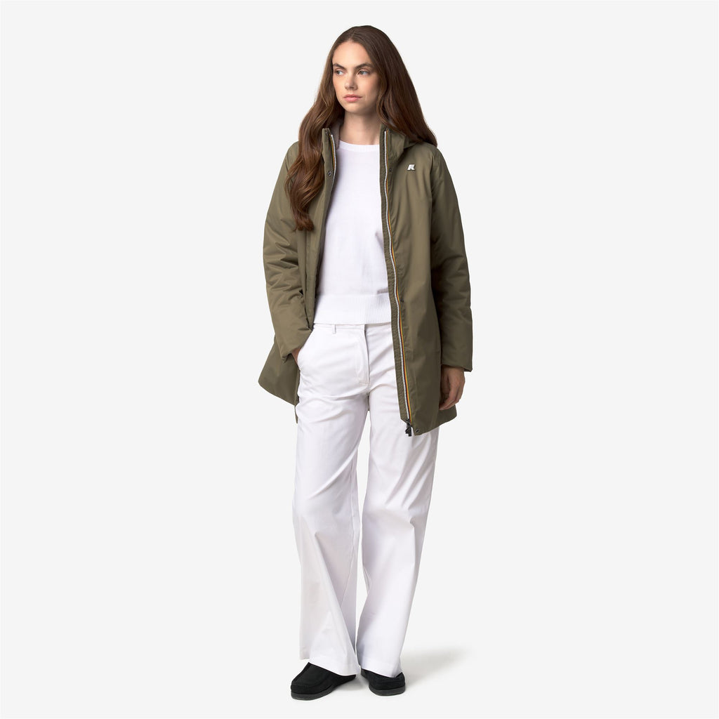 Jackets_Woman_SOPHIE TWILL SOFT BEAVER_3/4 Length_Green Army - Grey Warm - Commercial 7