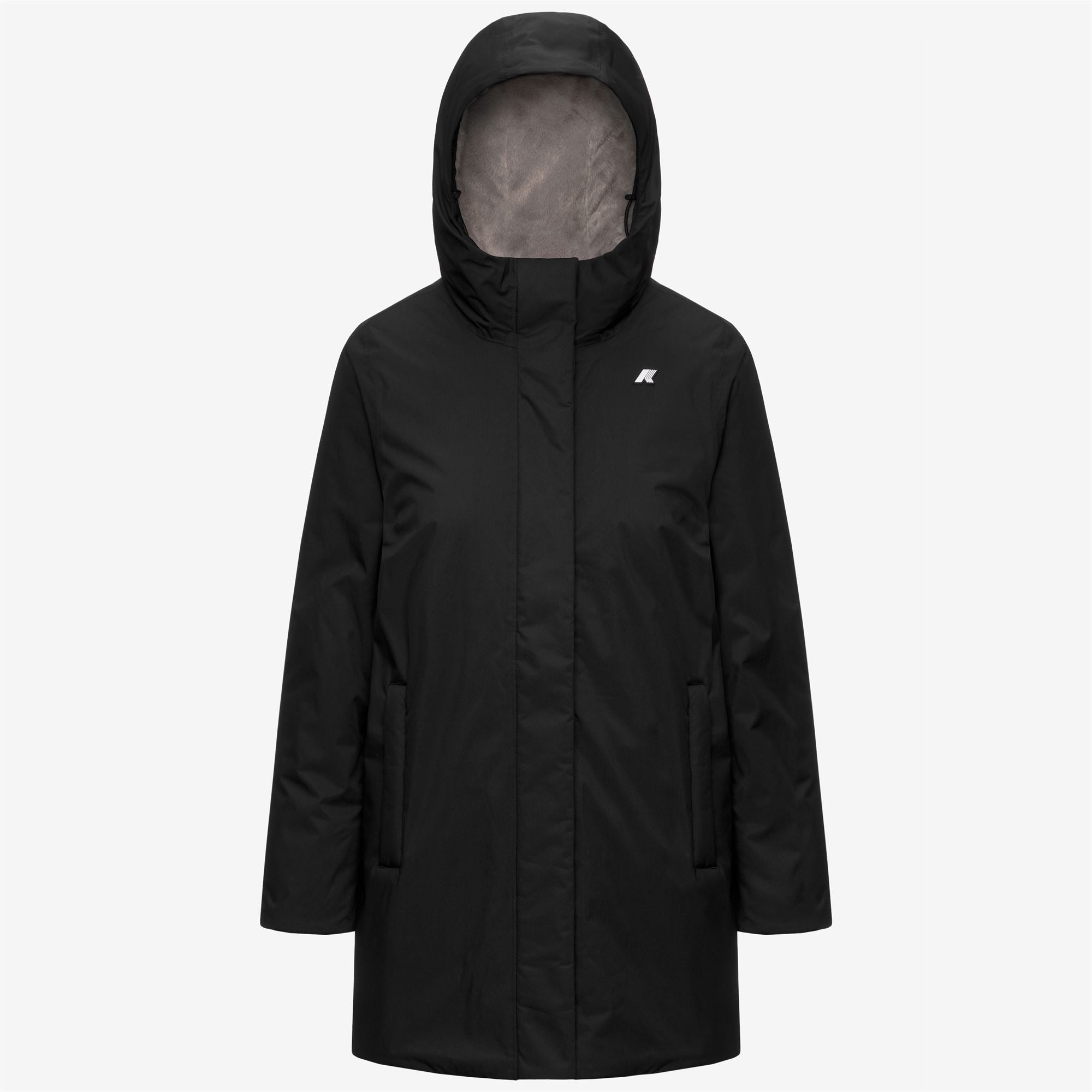 Jackets_Woman_SOPHIE TWILL SOFT BEAVER_3/4 Length_Black Pure - Grey Warm - Commercial 1