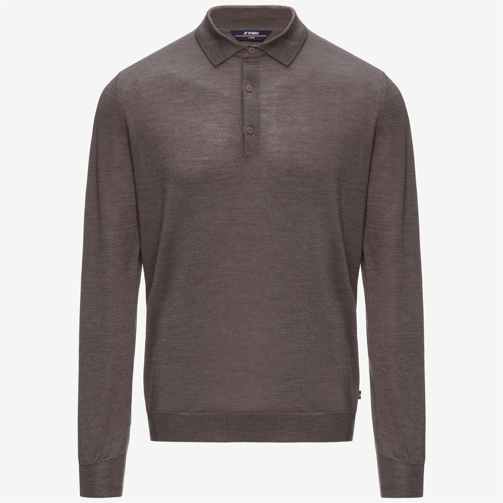 Knitwear_Man_REY WOOL SILK CASHMERE_Polo_BROWN DARK - Commercial 1