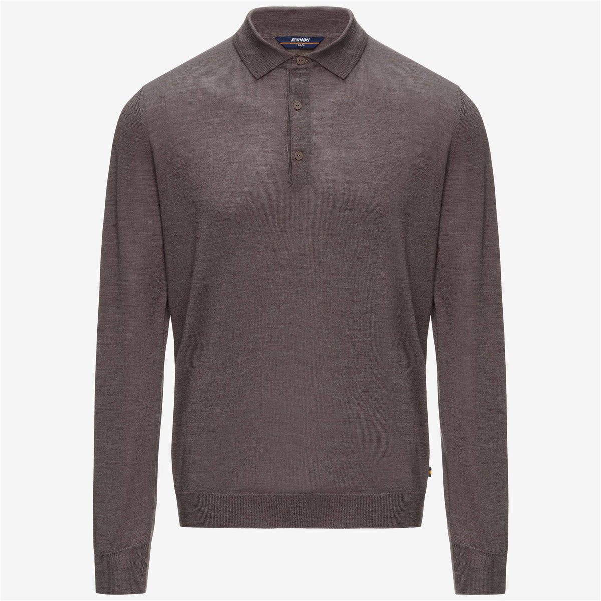 Knitwear_Man_REY WOOL SILK CASHMERE_Polo_BROWN DARK - Commercial 1