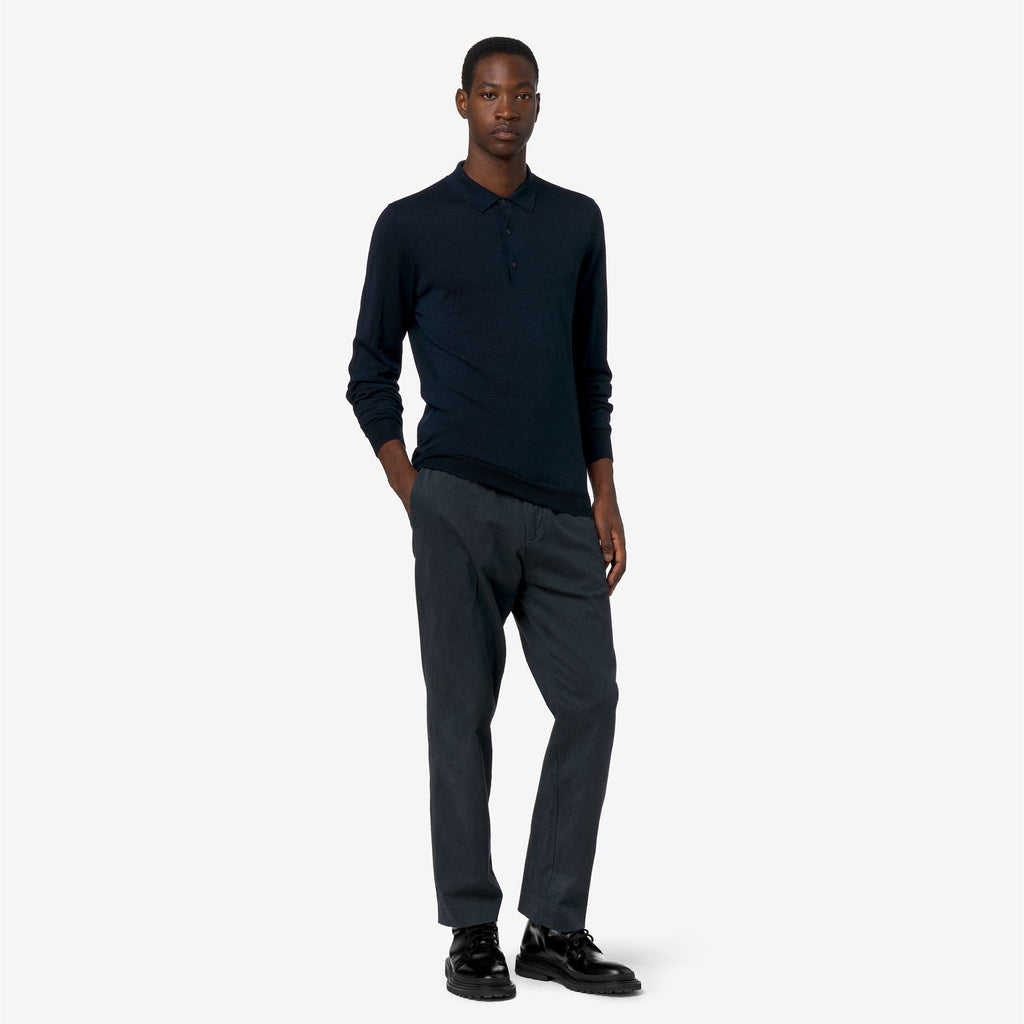 Knitwear_Man_REY WOOL SILK CASHMERE_Polo_Blue Depth - Commercial 7
