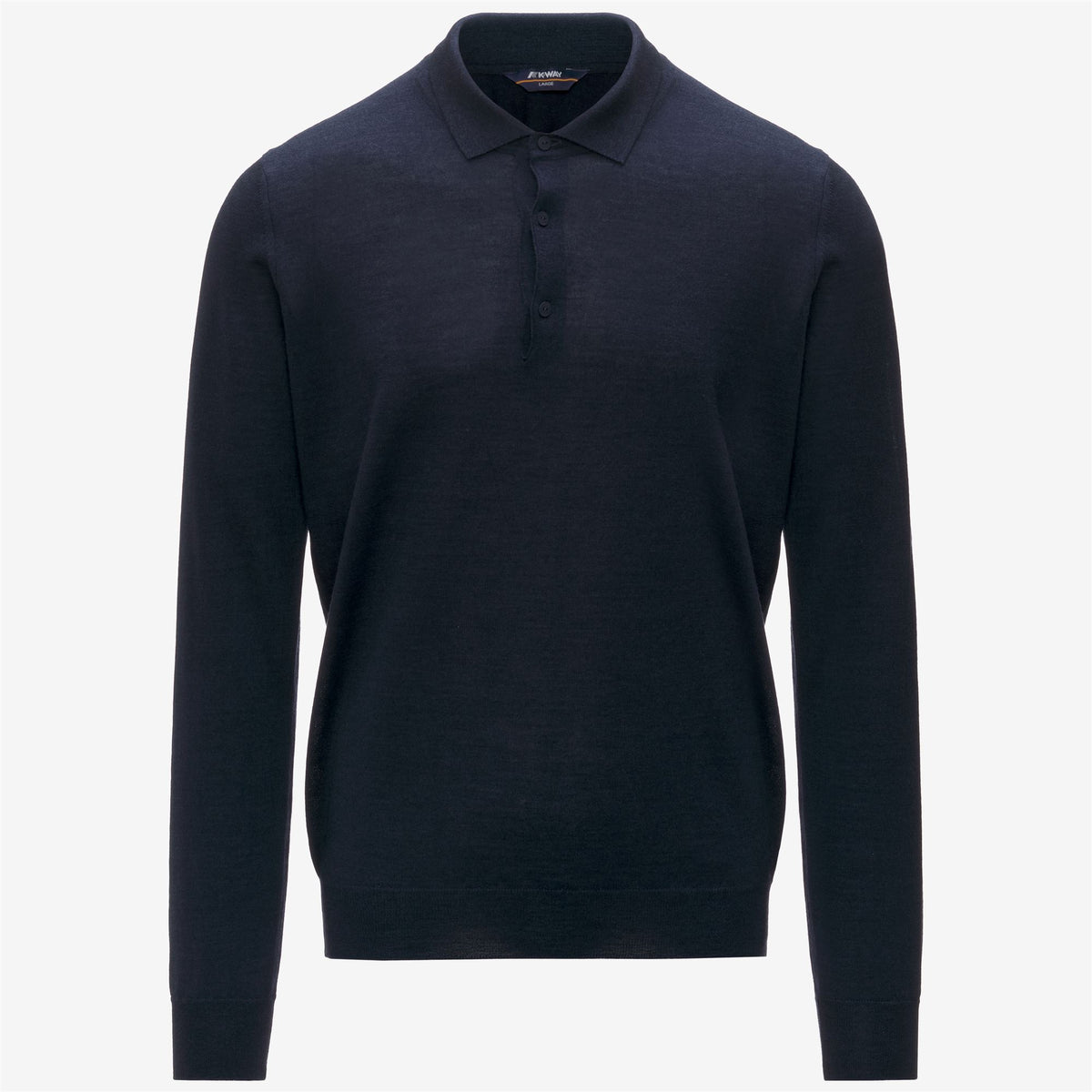 Knitwear_Man_REY WOOL SILK CASHMERE_Polo_Blue Depth - Commercial 1