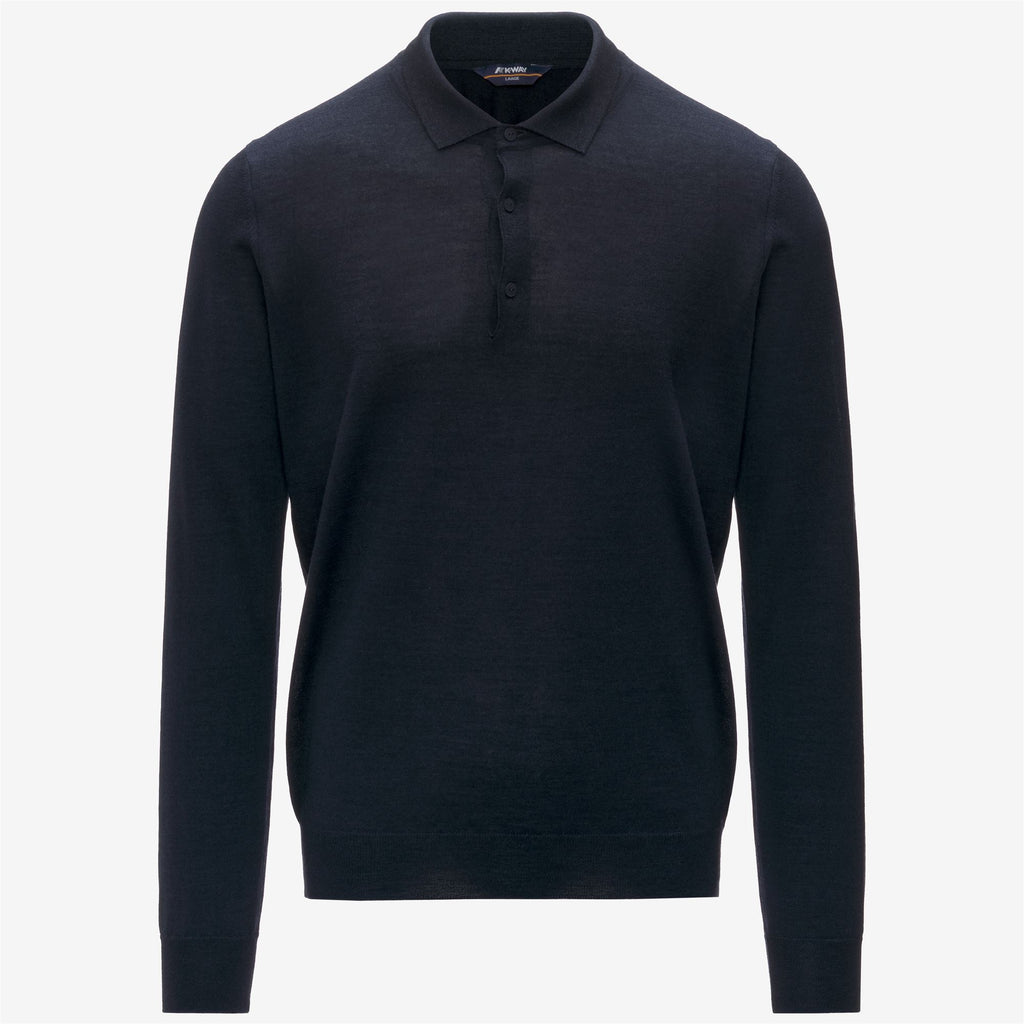 Knitwear_Man_REY WOOL SILK CASHMERE_Polo_Blue Depth - Commercial 1