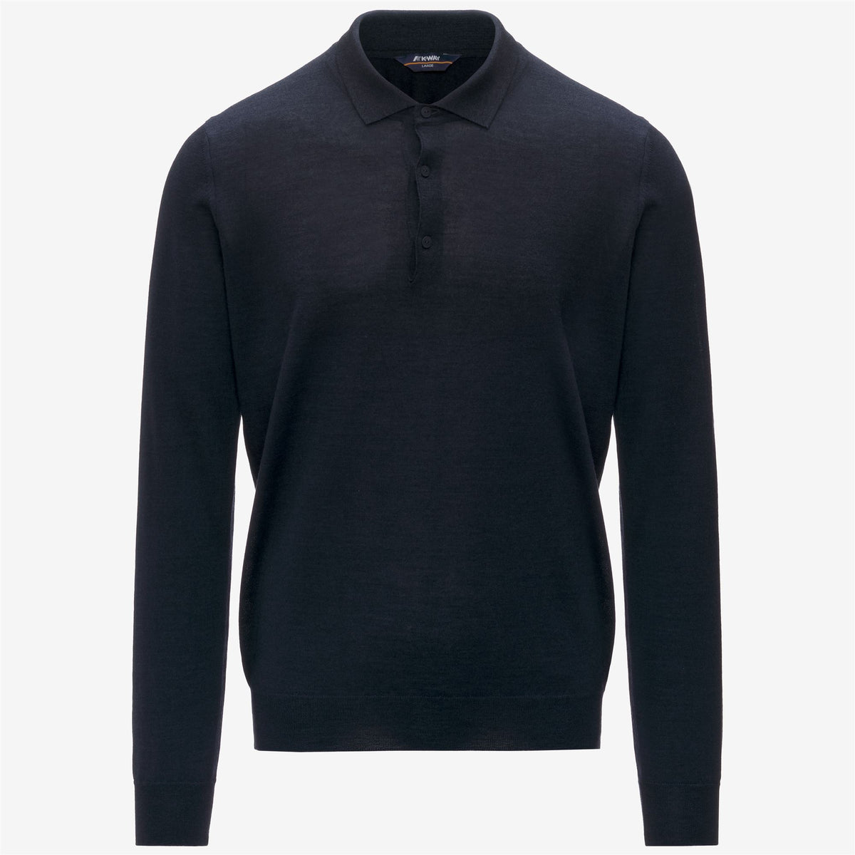 Knitwear_Man_REY WOOL SILK CASHMERE_Polo_Blue Depth - Commercial 1