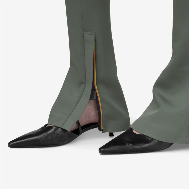 Green grey Women's Sculpted Sport Trousers with Flared Hem 2