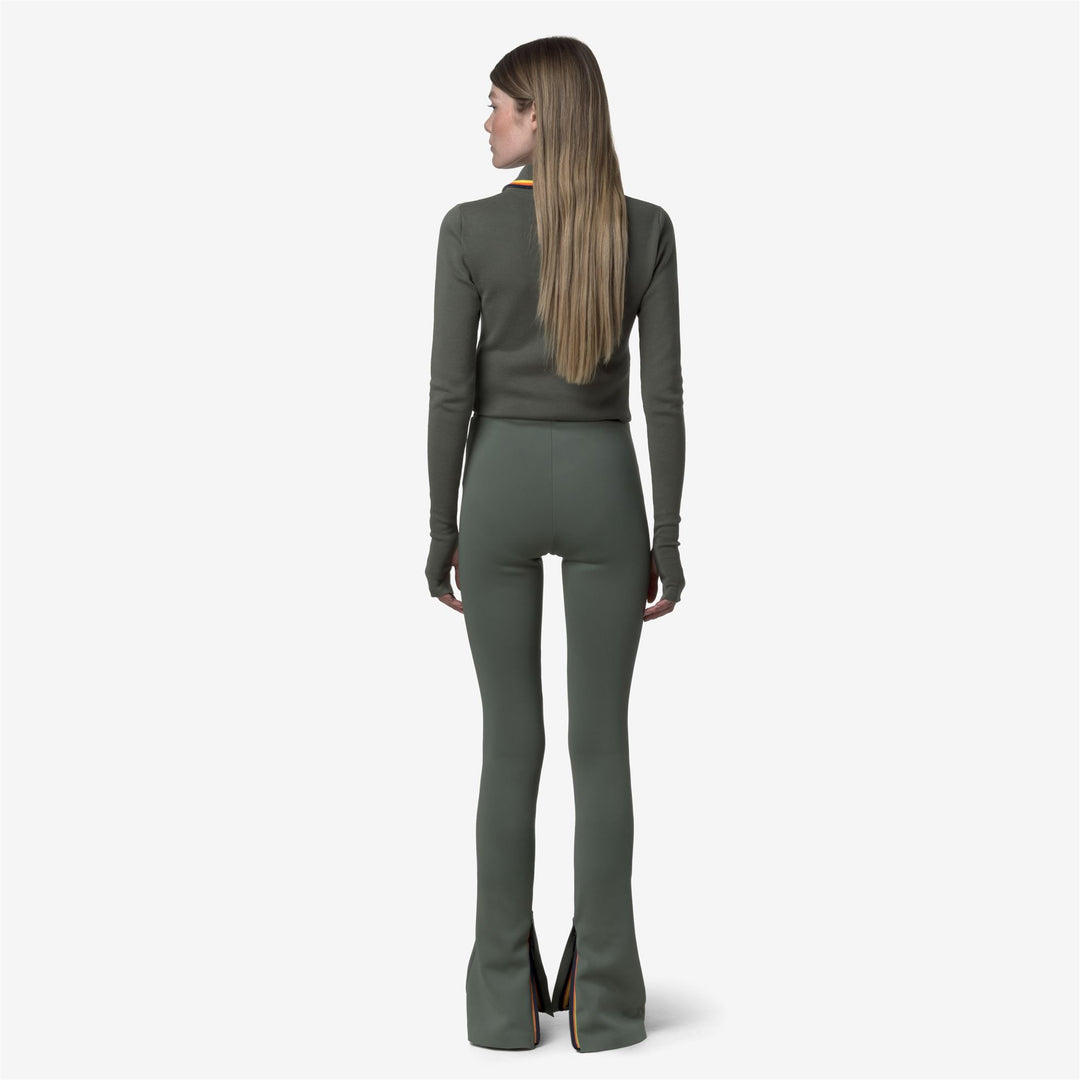 Green grey Women's Sculpted Sport Trousers with Flared Hem main