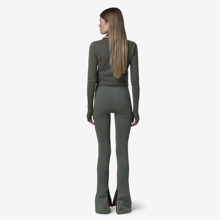Green grey Women's Sculpted Sport Trousers with Flared Hem 5