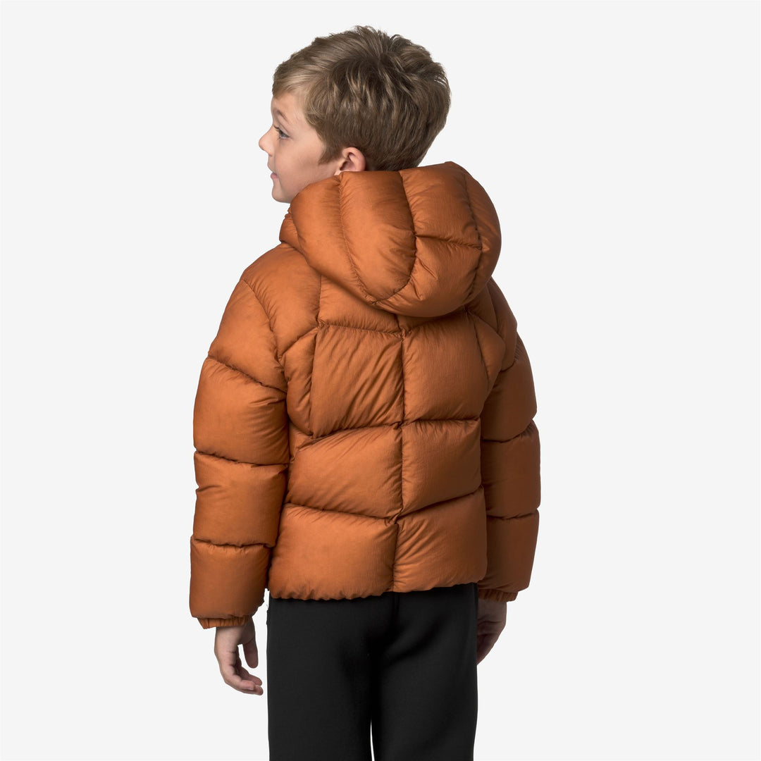 Orange Boy's Thermal Puffer Jacket with Down Insulation main