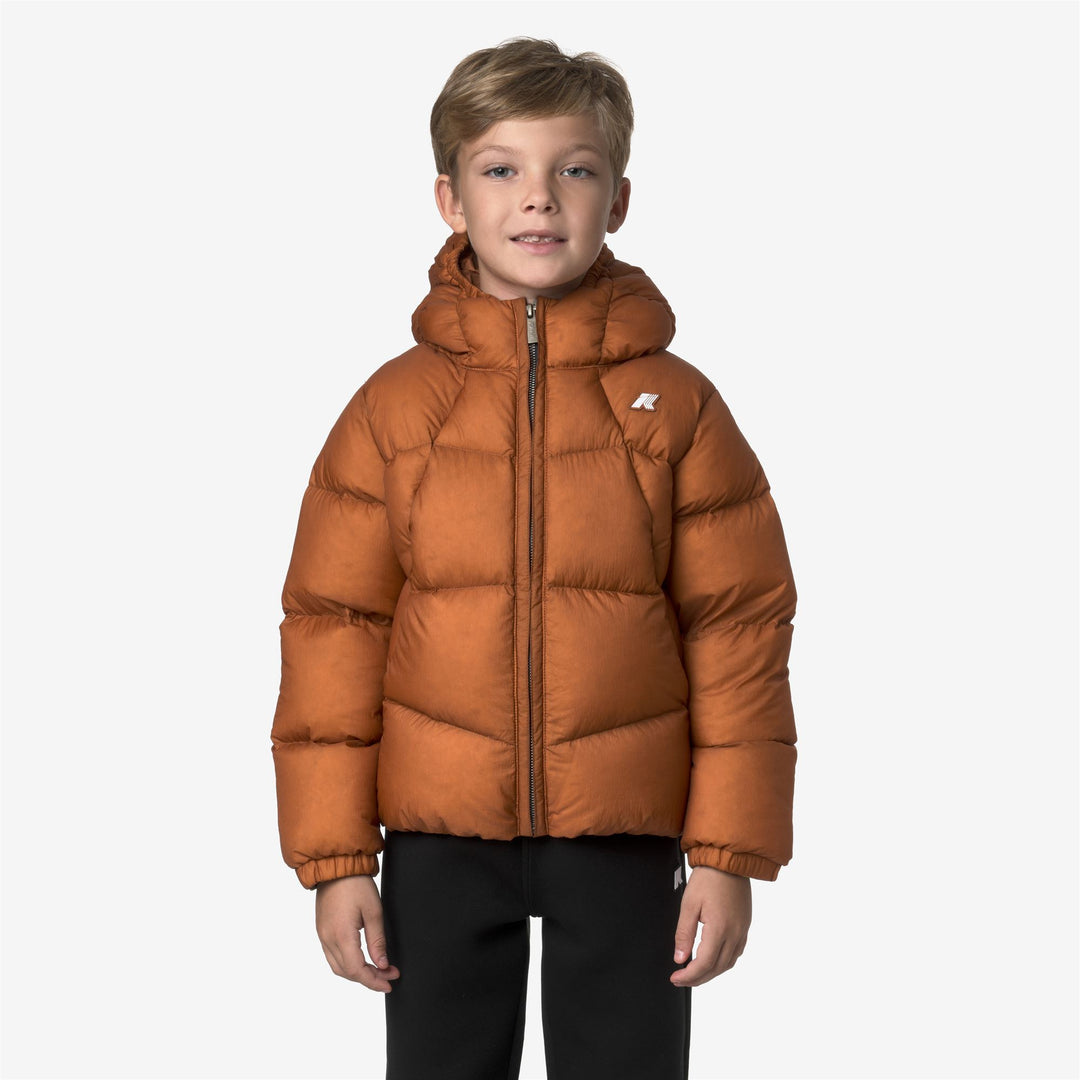 Orange Boy's Thermal Puffer Jacket with Down Insulation main
