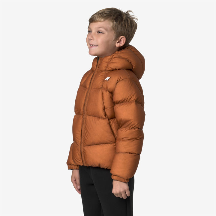 Orange Boy's Thermal Puffer Jacket with Down Insulation 4