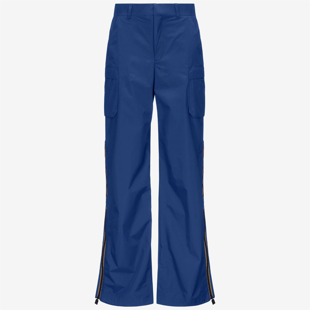 Blue men's high-performance cargo trousers with adjustable fit 01