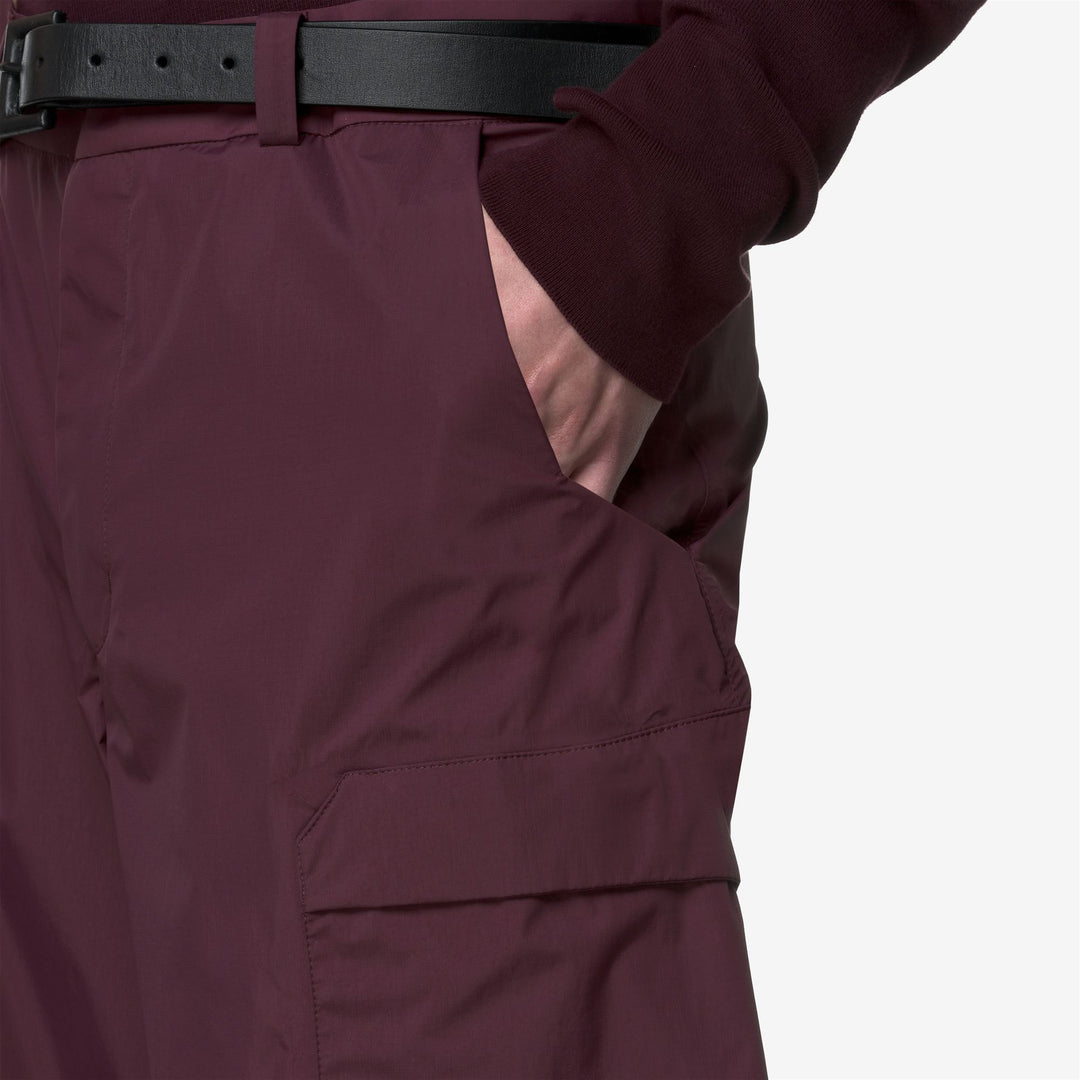 Pantaloni cargo sportivi da uomo rossi con fodera isolante main