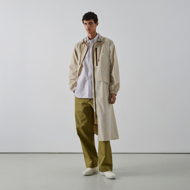 Chaqueta gabardina larga unisex gris de gran tamaño con capucha 7