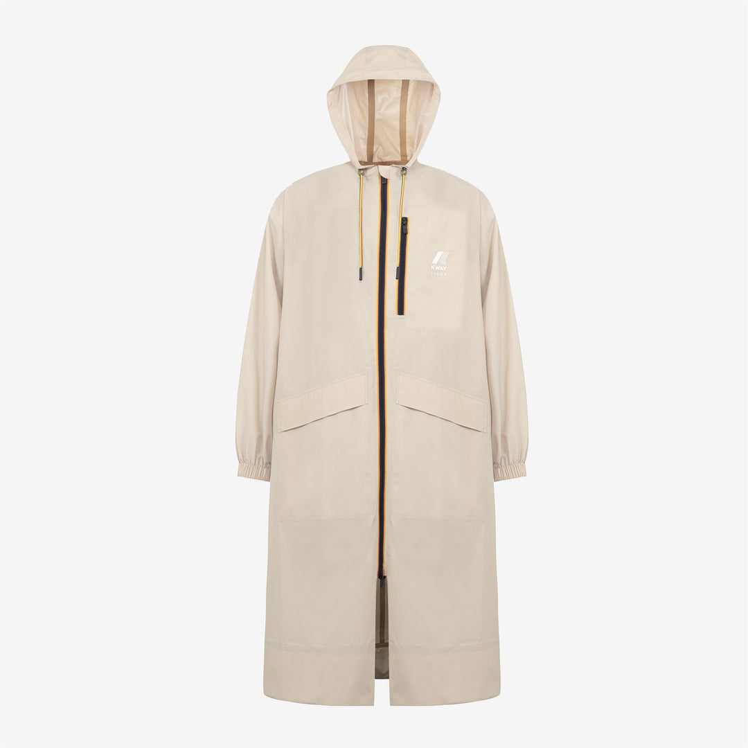 Chaqueta gabardina larga unisex gris de gran tamaño con capucha 01