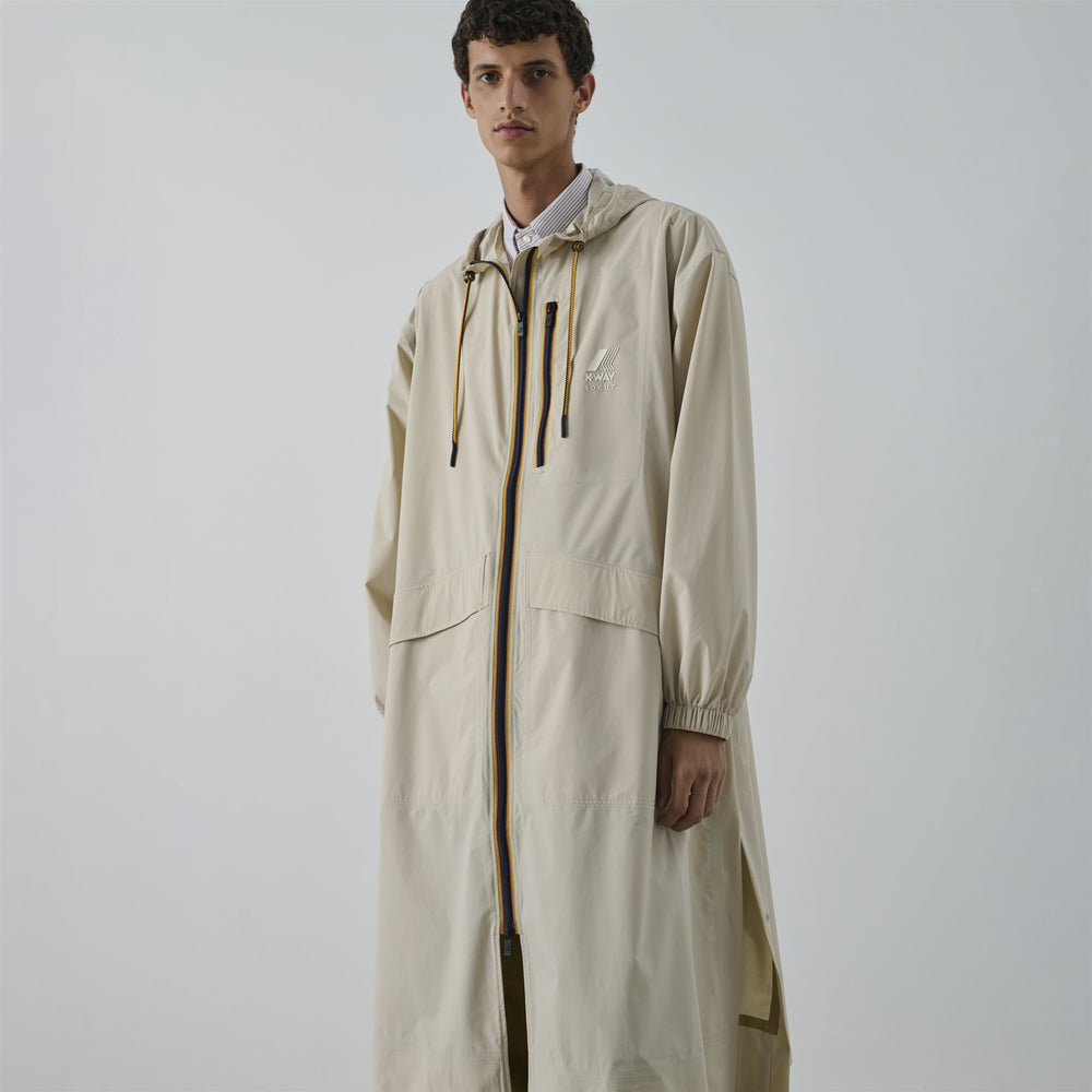 Grey Unisex Long Oversized Trench Jacket with Hood 02