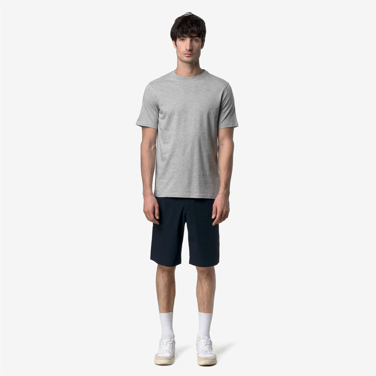 T-Shirts & Top_Man_ODOM JERSEY MICRO LETTERING SLIM_T-Shirt_GREY MID MEL - Commercial 4