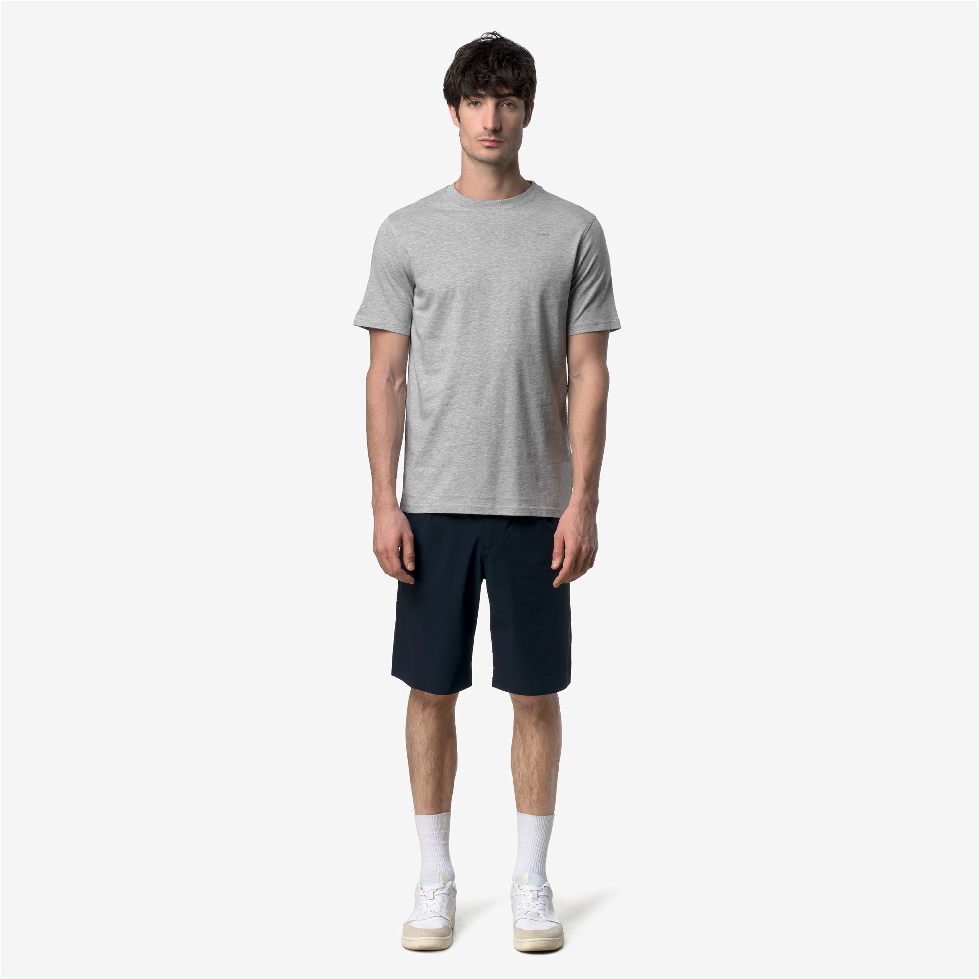 T-Shirts & Top_Man_ODOM JERSEY MICRO LETTERING SLIM_T-Shirt_GREY MID MEL - Commercial 4