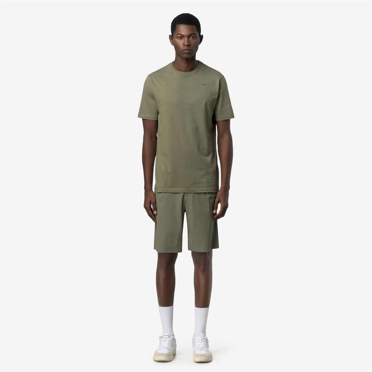 T-Shirts & Top_Man_ODOM JERSEY MICRO LETTERING SLIM_T-Shirt_Green Lichen - Commercial 4