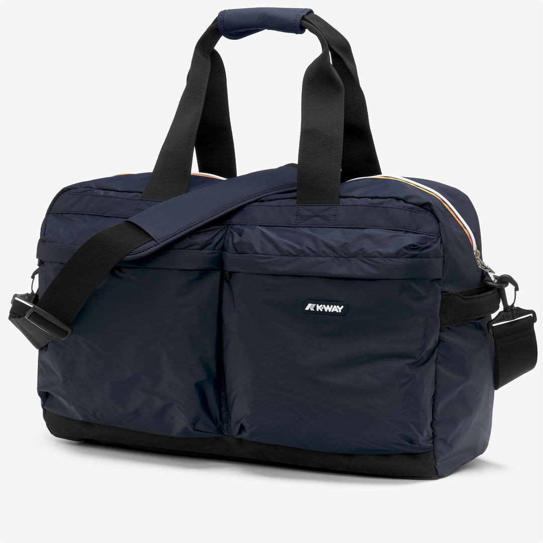 Bolsa de lona unisex azul con bolsillos utilitarios y correa ajustable main