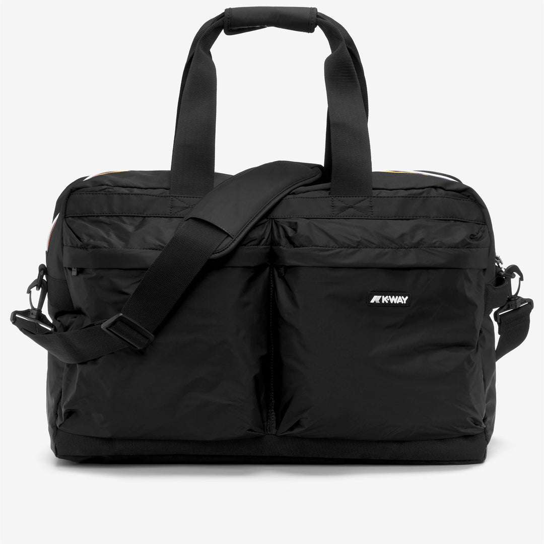 Black Unisex Ardelu Lightweight Duffle Bag with Utility Pockets 01