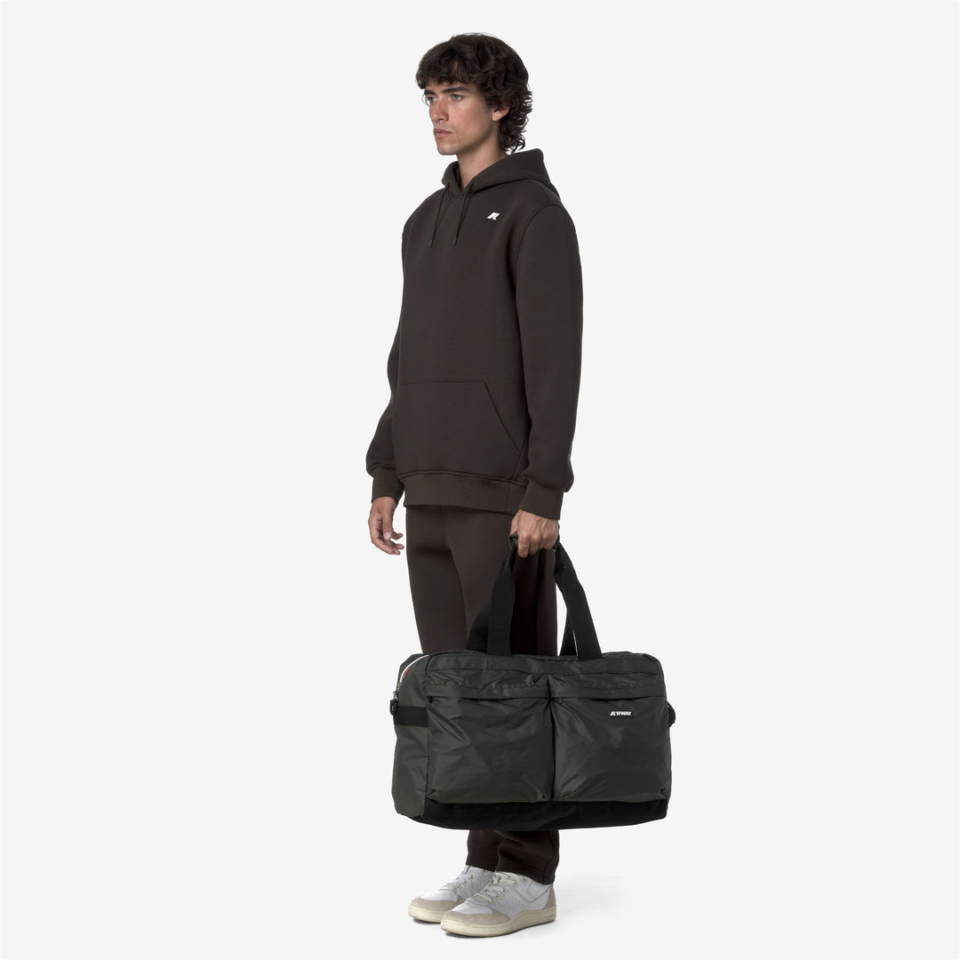 Bolsa de lona unisex verde con bolsillos utilitarios y correa ajustable main
