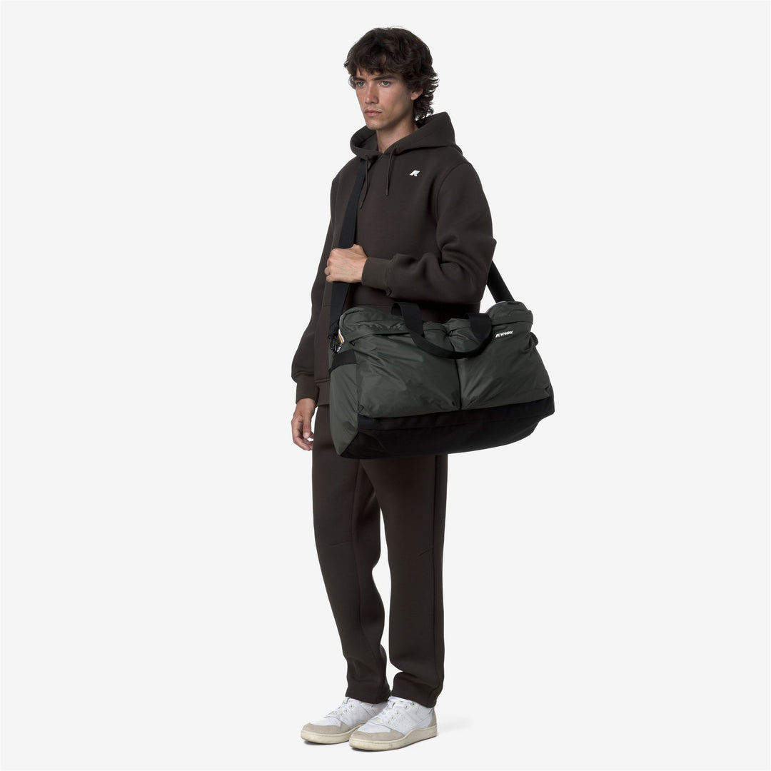 Bolsa de lona unisex verde con bolsillos utilitarios y correa ajustable main