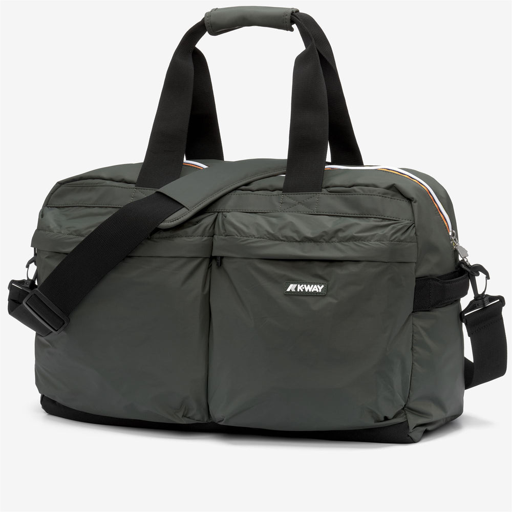 Green unisex Duffle Bag with Utility Pockets and Adjustable Strap 02