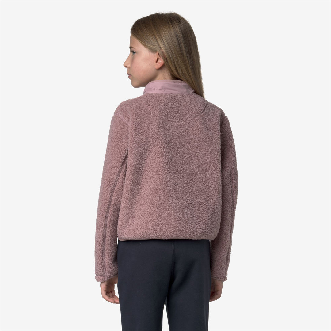 Maglione in pile rosa marrone per ragazze per attività all'aperto main