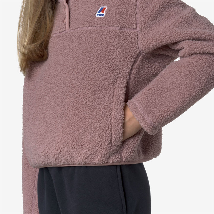 Maglione in pile rosa marrone per ragazze per attività all'aperto 2