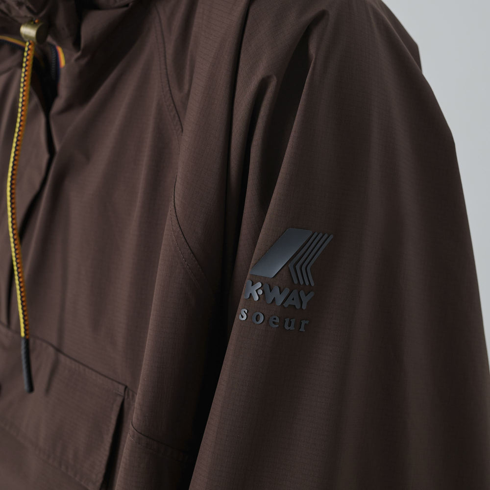 Brown unisex oversized waterproof trench jacket 02