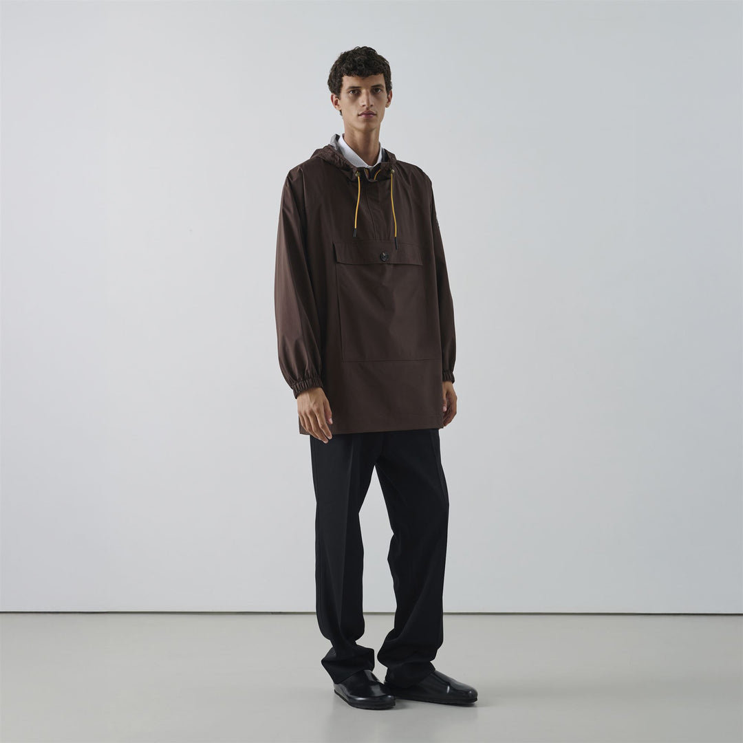 Chaqueta gabardina impermeable unisex de gran tamaño de color marrón main