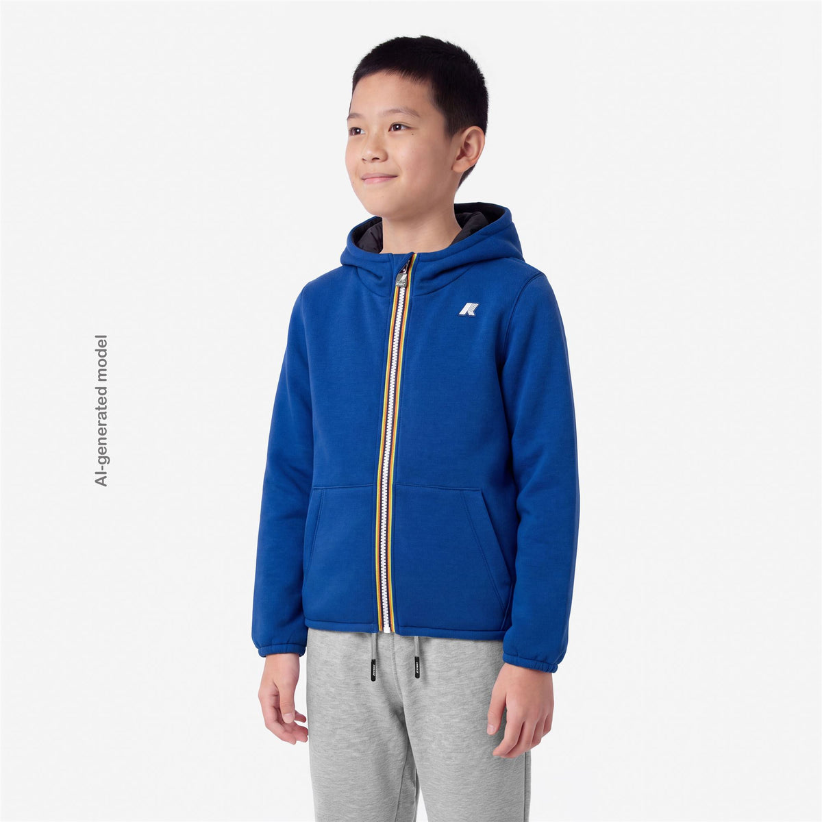 Jackets_BOY_P. JACK SPACER NYLON DOUBLE_Hoodie Full Zip_Blue Royal Marine - Blue Depth - Commercial 5