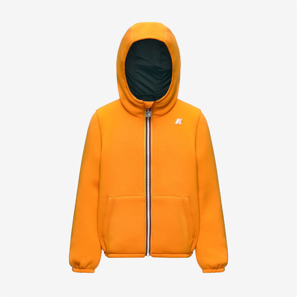 Jackets_BOY_P. JACK SPACER NYLON DOUBLE_Hoodie Full Zip_Orange Md - Green Dk Jungle - Commercial 1
