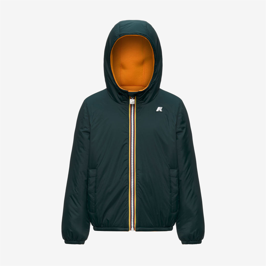 Jackets_BOY_P. JACK SPACER NYLON DOUBLE_Hoodie Full Zip_Orange Md - Green Dk Jungle - Commercial 3