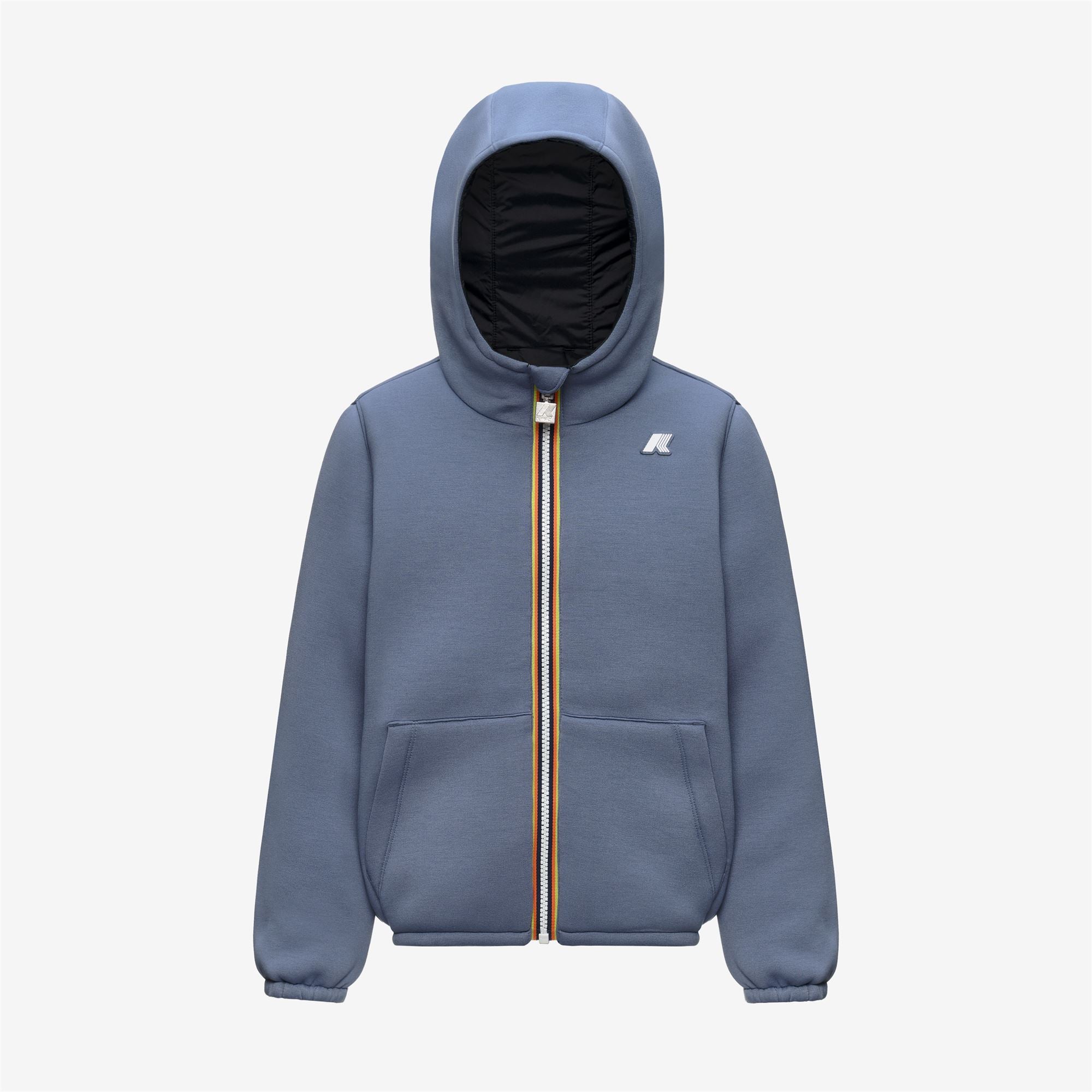 Jackets_BOY_P. JACK SPACER NYLON DOUBLE_Hoodie Full Zip_Blue Wild - Black Pure - Commercial 1