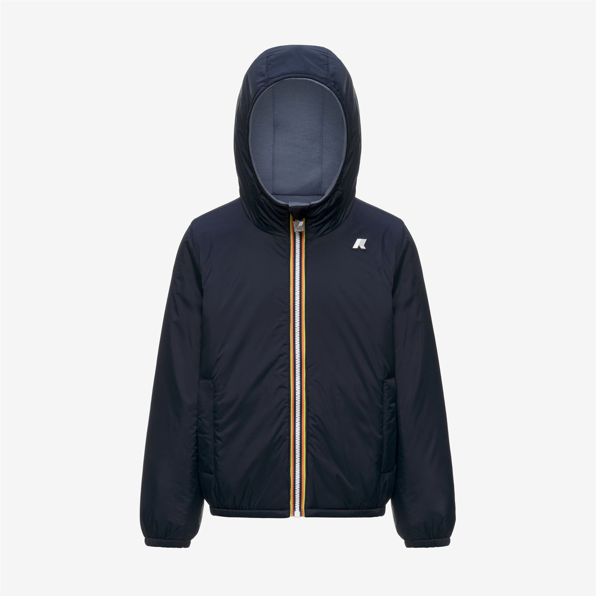 Jackets_BOY_P. JACK SPACER NYLON DOUBLE_Hoodie Full Zip_Blue Wild - Black Pure - Commercial 3