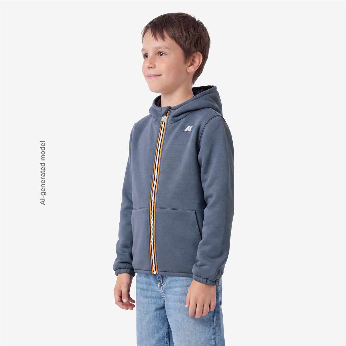 Jackets_BOY_P. JACK SPACER NYLON DOUBLE_Hoodie Full Zip_Blue Wild - Black Pure - Commercial 5