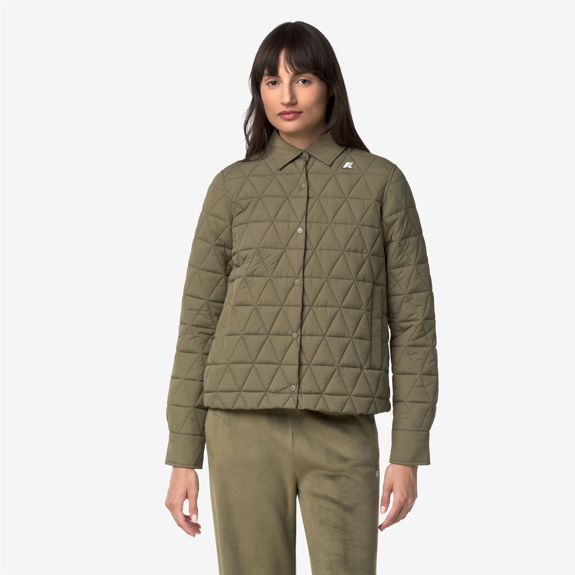 Jackets_Woman_NIKA DIAMOND QUILTED WARM_Mid_Green Army - Commercial 4