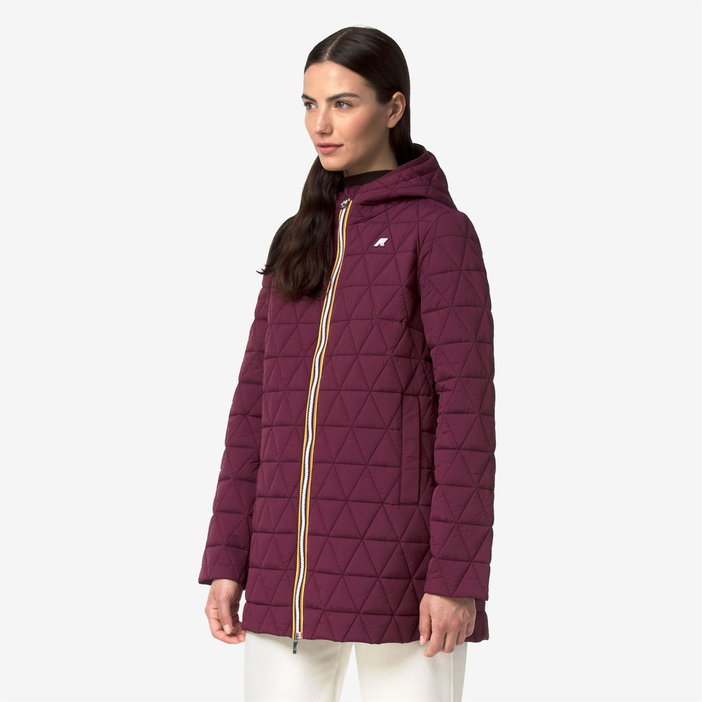 Jackets_Woman_SOPHIE DIAMOND QUILTED WARM_3/4 Length_Violet Mauve Wine - Commercial 5