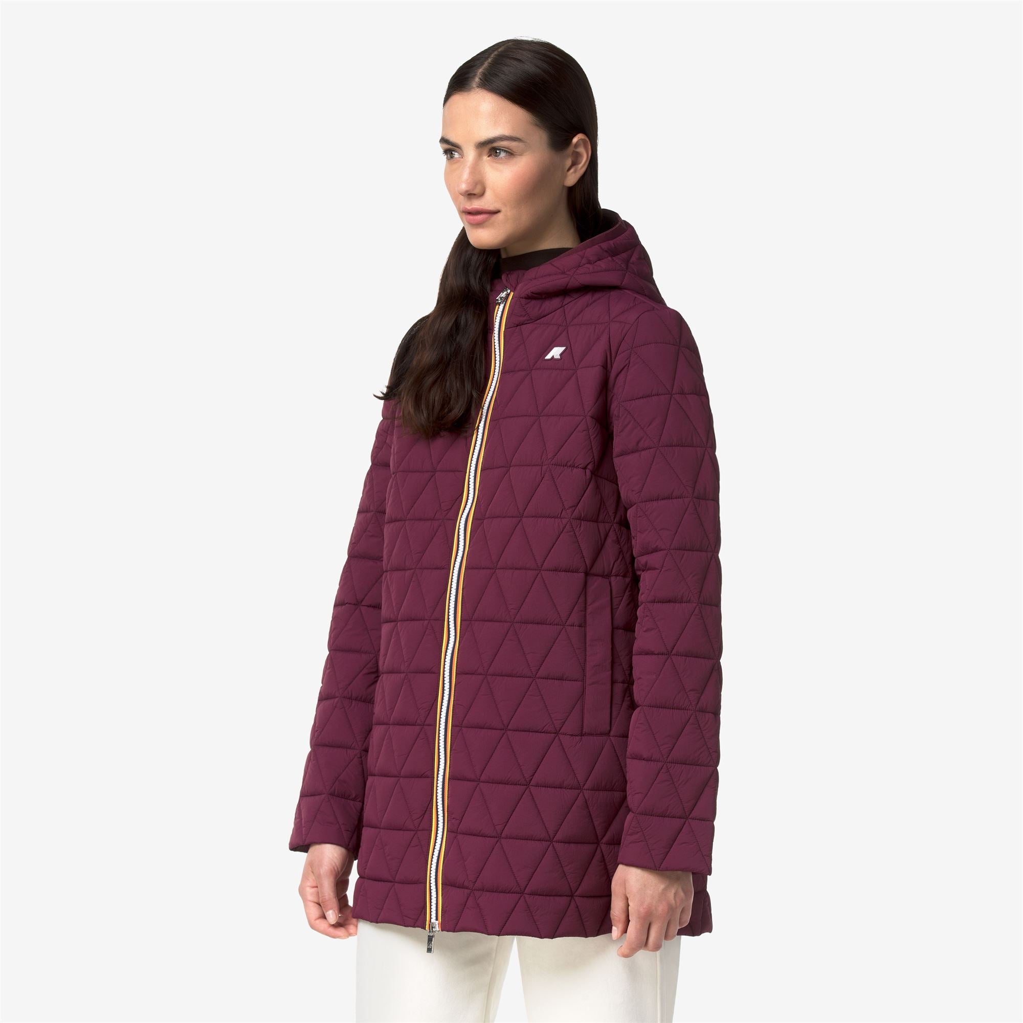 Jackets_Woman_SOPHIE DIAMOND QUILTED WARM_3/4 Length_Violet Mauve Wine - Commercial 5