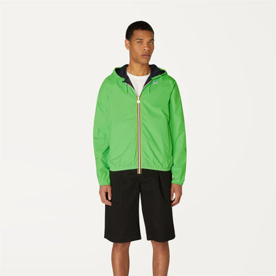 Jackets Man Jacques Plus Double Fluo Short GREENFLUO-BLUE DEPHT Dressed Back (jpg Rgb)		