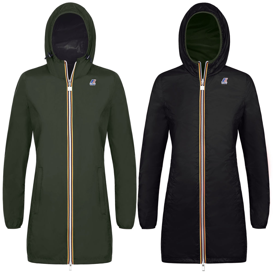 Grey Black Women's Reversible 3/4 Length Waterproof Jacket 01