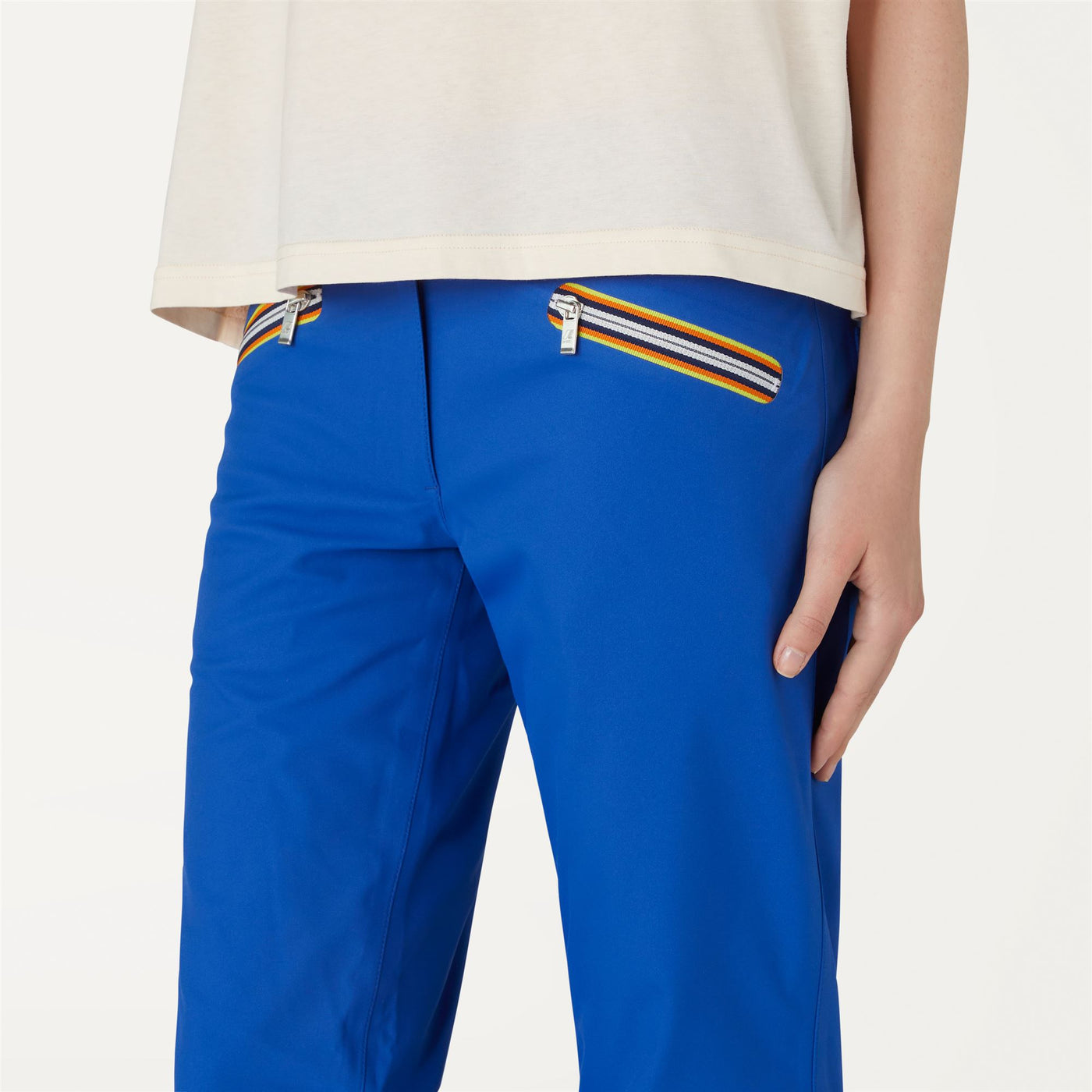 Pants Woman Nina Micro Twill Sport Trousers BLUE ROYAL Detail Double				