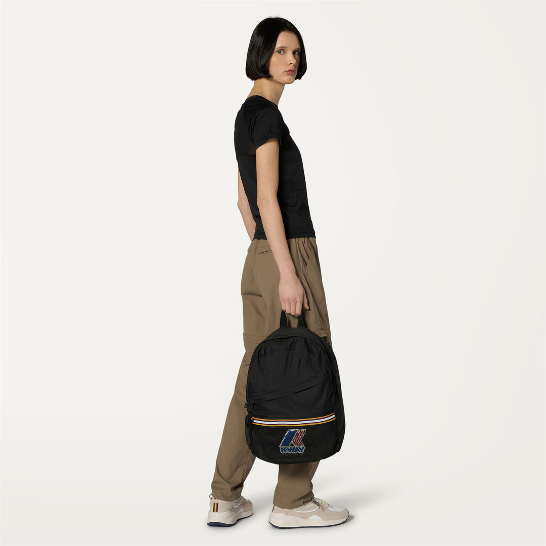 Bags Unisex Le Vrai 3.0 Francois Backpack BLACK PURE Dressed Back (jpg Rgb)		